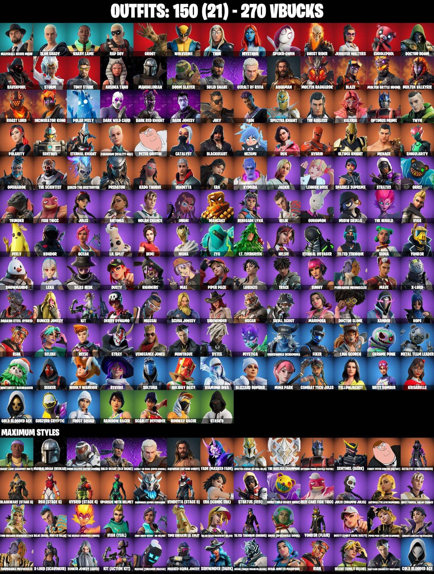 150+ Skins